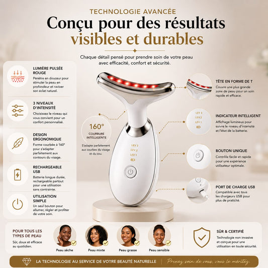 Appareil de Soin du Visage à Lumière LED