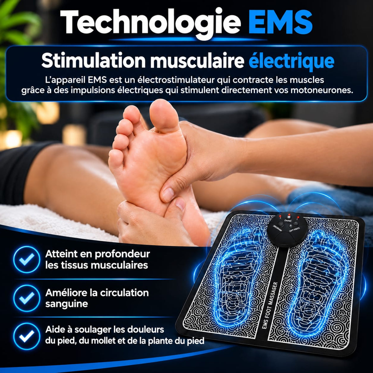 🦶 Tapis de Massage EMS – Relaxation et Bien-être à Domicile