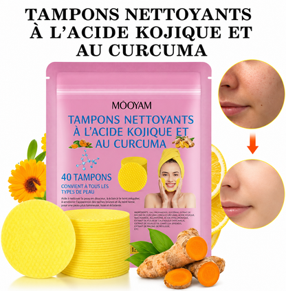 MÔOYAM · Tampons Nettoyants à l'Acide Kojique & au Curcuma