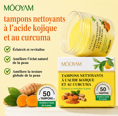 MÔOYAM · Tampons Nettoyants à l'Acide Kojique & au Curcuma