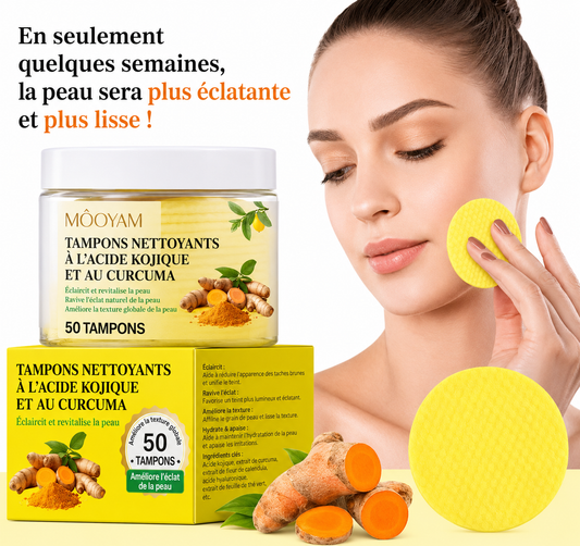 MÔOYAM · Tampons Nettoyants à l'Acide Kojique & au Curcuma
