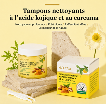 MÔOYAM · Tampons Nettoyants à l'Acide Kojique & au Curcuma